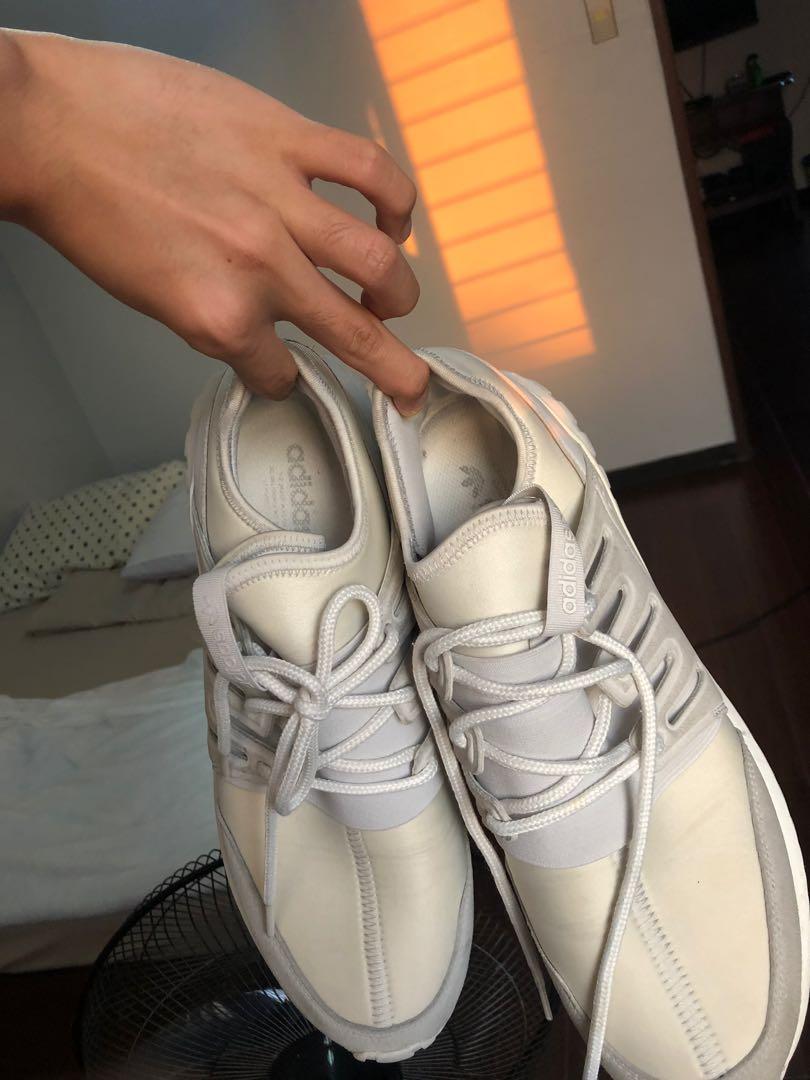 ALL WHITE ADIDAS TUBULARS Men s Fashion Footwear Sneakers on Carousell