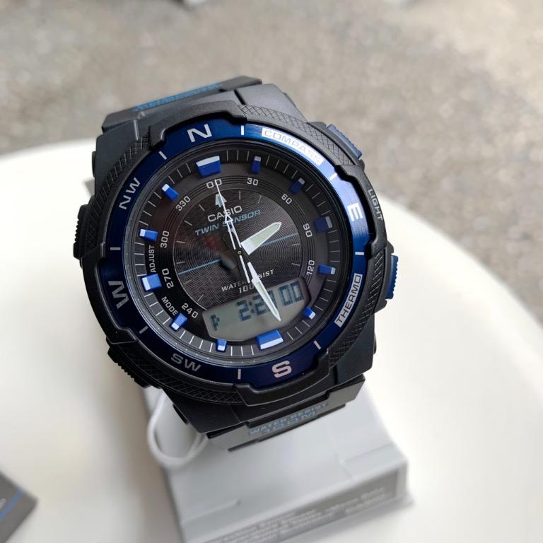 BNEW AUTHENTIC Casio Watch SGW500H 2B Twin Sensor Digital Compass