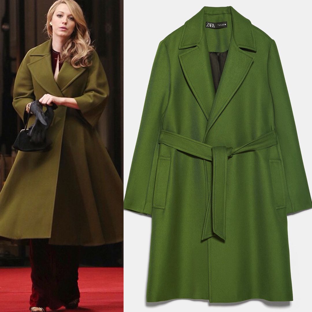zara green coat
