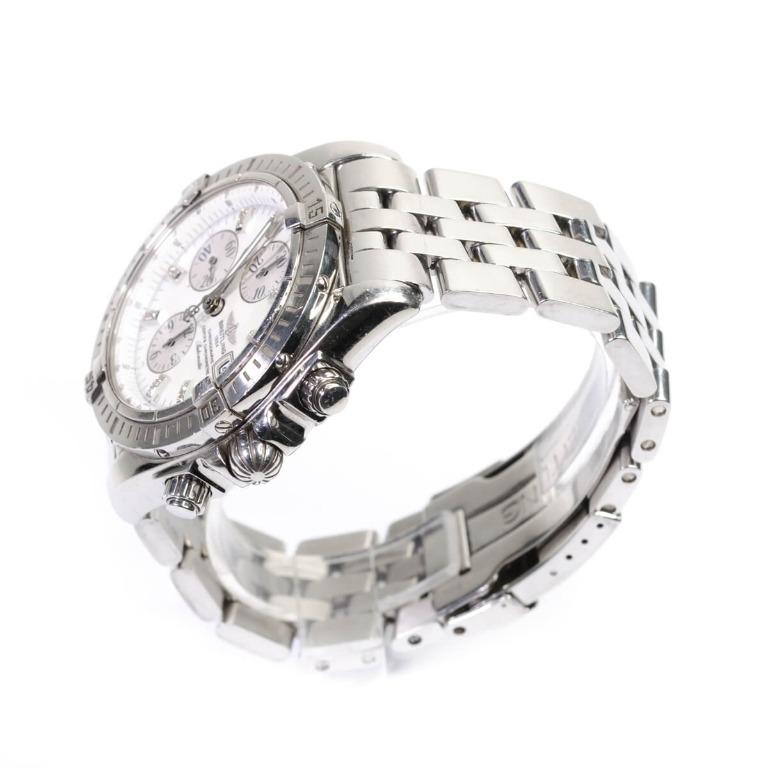 BREITLING Chronomat Evolution A13356 Mother of Pearl Diamond Dial Watch ...
