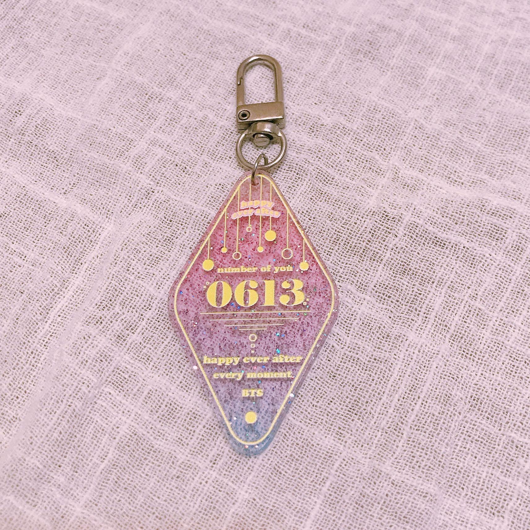 BTS Pastel Glitter Hotel Keyring by Fansites