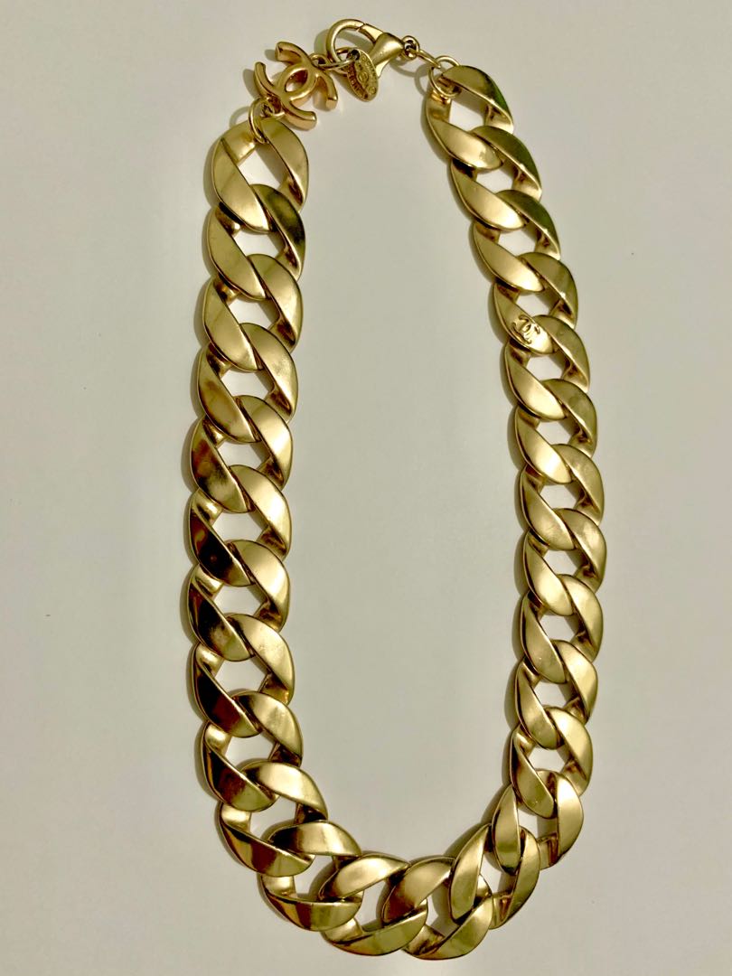 Chanel cuban link necklace clearance
