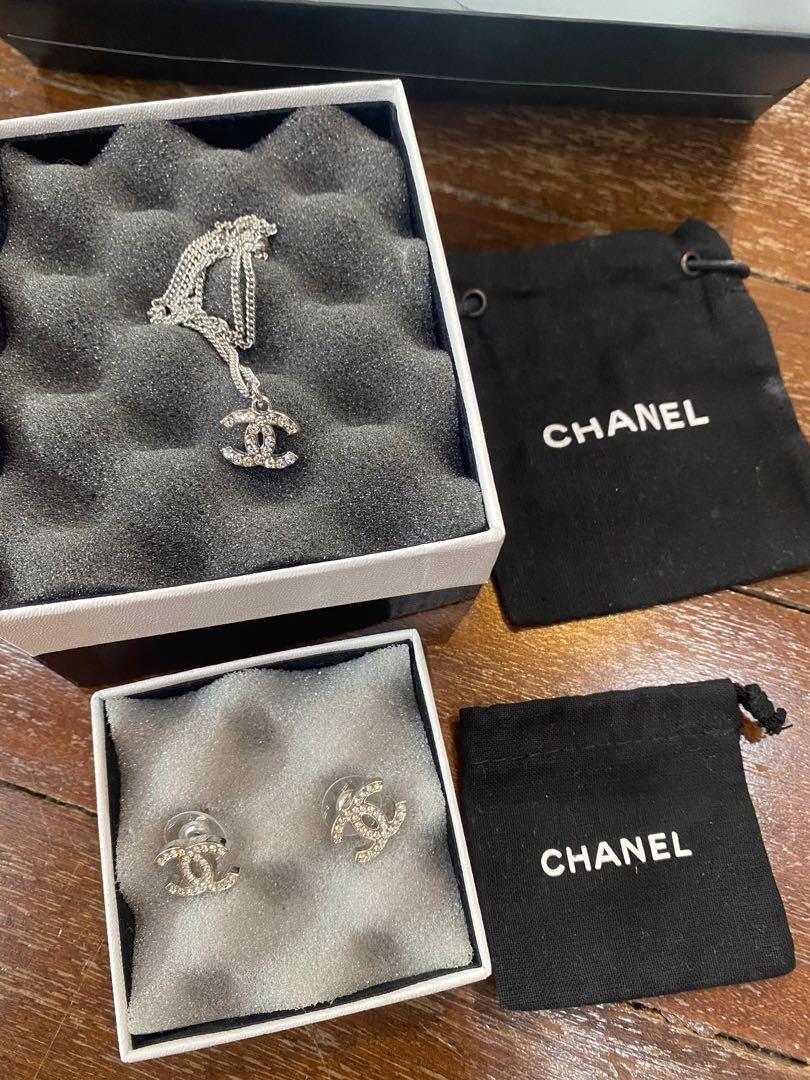 Chanel necklace & earring, Luxury, Accessories on Carousell