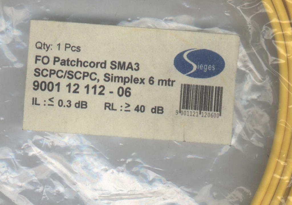 Fiber Optic Patchcord - 6 meters - SCPC SCPC - only one piece left (Category: Other Audio Equipment) located in Pateros City. Submitted by bnstrade (Listing ID 1011220861, Image 3). Description: one piece left FO Patchcord SMA3 SCPC/SCPC Simplex.