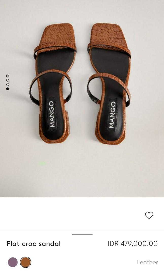mango flat croc sandal