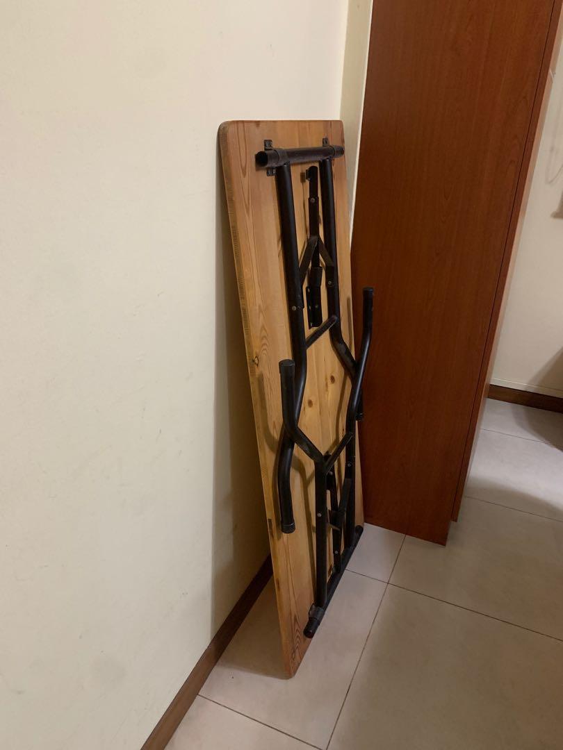 Foldable Table (Category: Tables & Sets) located in Singapore. Submitted by closetcravings (Listing ID 1011159392, Image 2). Description: 116cm by 58cm 74cm height Self collection in Bukit Panjang Foldable!! .