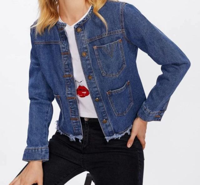 Frayed cheap denim jacket