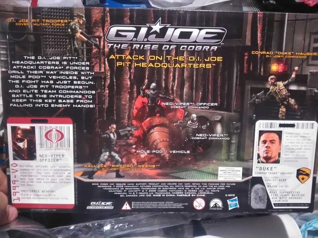 G.I Joe ROC Pit headquarters (Category: Figurines & Statues) located in Manila. Submitted by ronzky19 (Listing ID 1011121050, Image 2). Description: brand new TRU Exclusive huge box with 5 figures actual photo of the items located penafrancia st paco Manila grab lalamove LBC Buyers expense Trade for Latest ML Omega red and sabertooth.