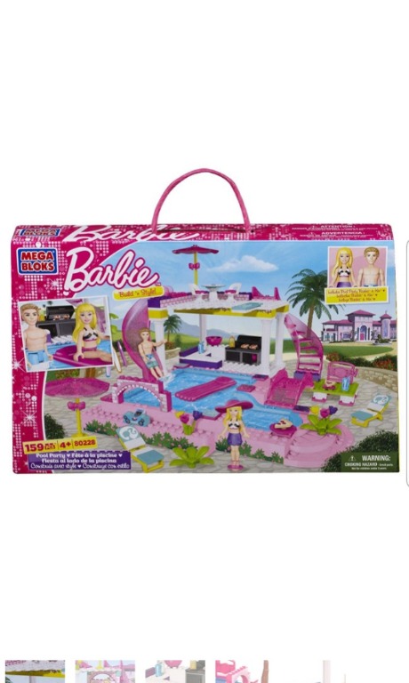 (HOT) Mega Bloks Barbie Pool Party Dollhouse Doll House ...