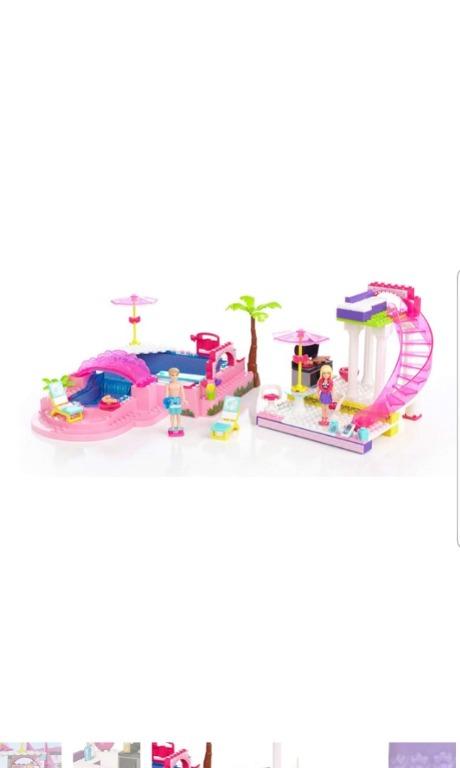 (HOT) Mega Bloks Barbie Pool Party Dollhouse Doll House ...