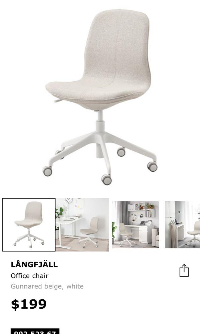 Ikea Langfjall Office Chair Furniture Tables Chairs On Carousell