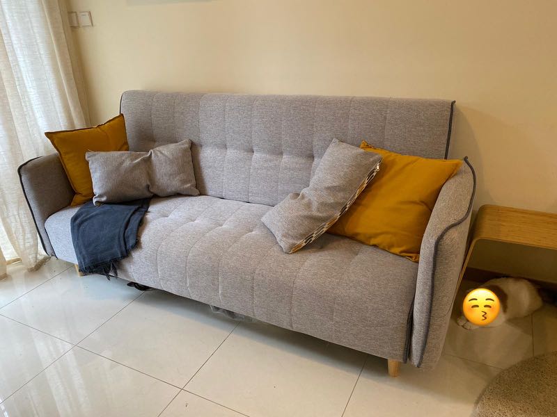 Custom made Sofa Bed Grey, 傢俬＆家居, 傢俬 Carousell