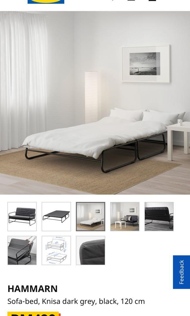 IKEA Sofa Bed (Hammarn), Furniture & Home Living, Furniture, Sofas on