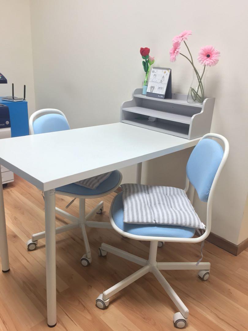 study table with two chairs