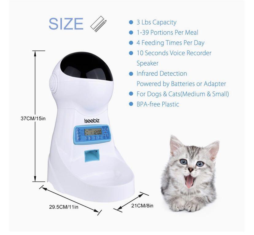 Automatic pet Cat Feeder 3L Pet Food Dispenser Feeder for