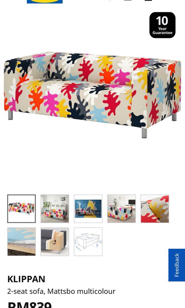 Klippan sofa, Furniture & Home Living, Furniture, Sofas on Carousell