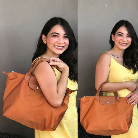 Longchamp medium short handle hot sale