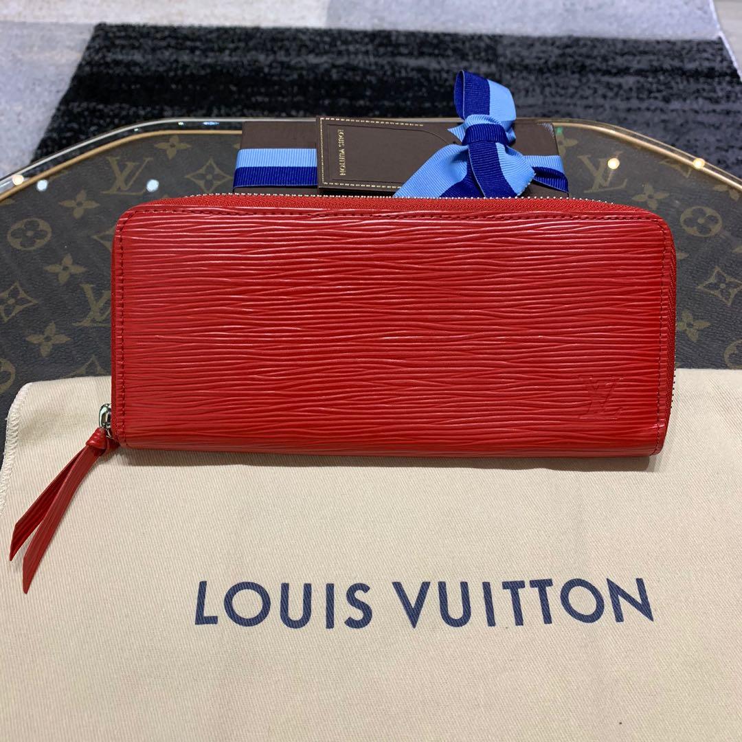 Louis Vuitton Clemence Epi Coquelicot Wallet, Luxury, Bags & Wallets, Wallets on Carousell