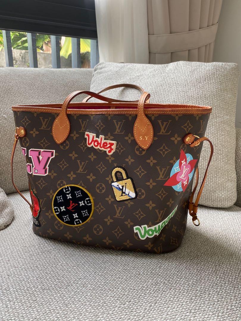 LOUIS VUITTON Patches Stickers Never full MM tote bag M43988