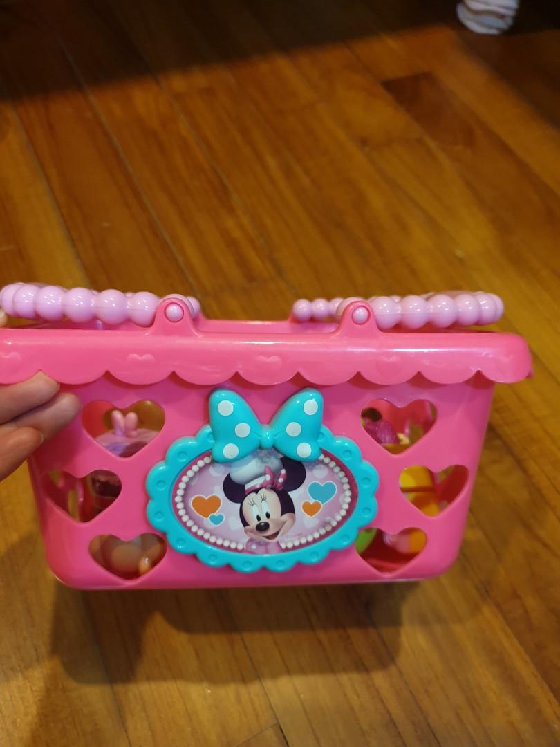 Minnie Mouse Grocery Basket and play food, Babies & Kids, Toys