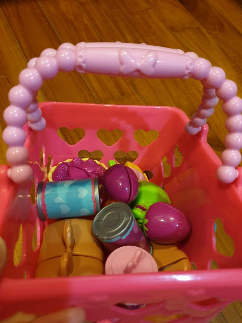 Minnie Mouse Grocery Basket and play food, Babies & Kids, Toys