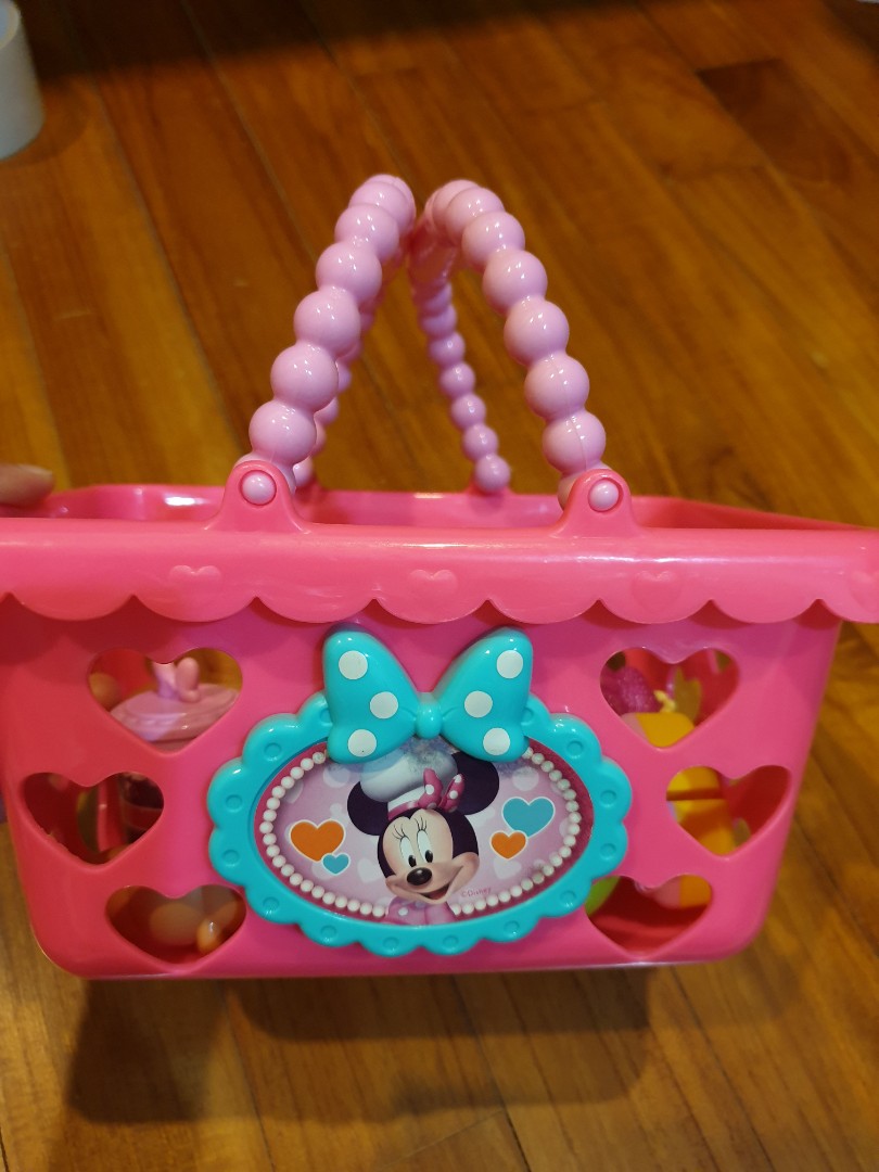 Minnie Mouse Grocery Basket and play food, Babies & Kids, Toys