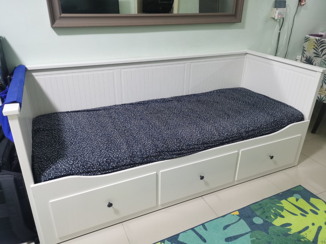 Moving out! IKEA Hemnes Daybed with one IKEA Mattress, Furniture & Home