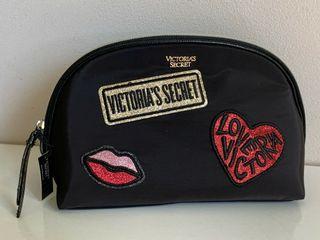 NEW! VICTORIA'S SECRET VS PATCH GLAM COSMETIC MAKEUP TRAVEL POUCH BEAUTY BAG