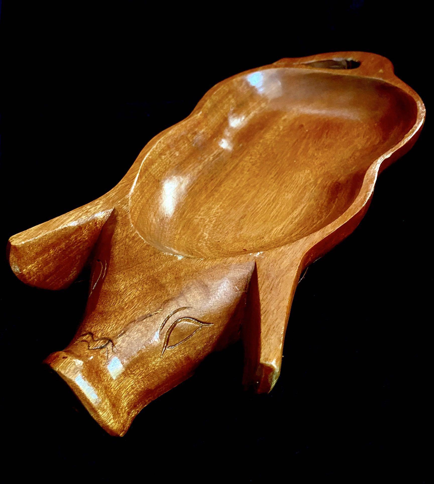 Pig Design Wood Serving Platter Antiques Vintage Collectibles On Carousell