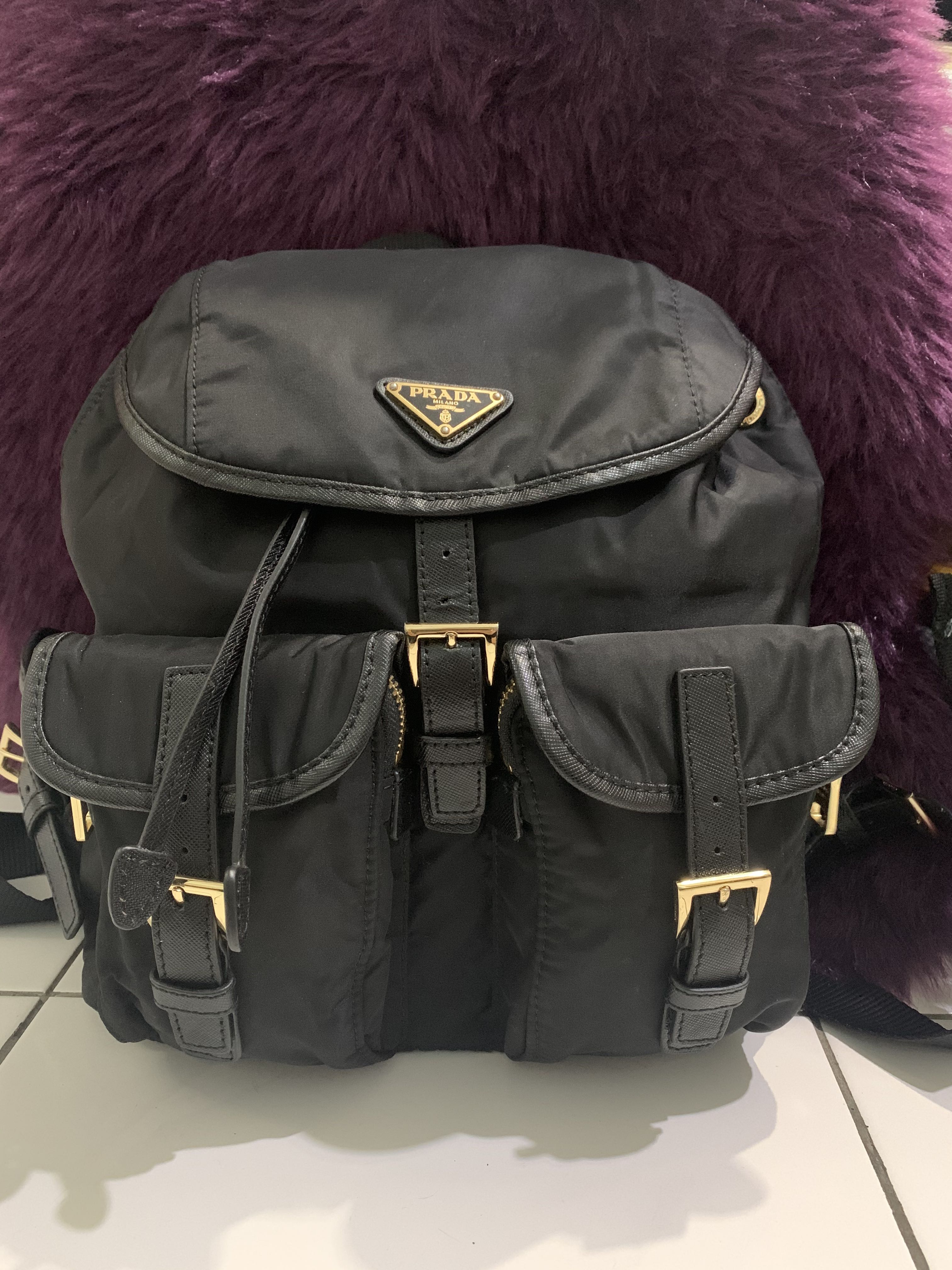 Prada backpack gold clearance hardware