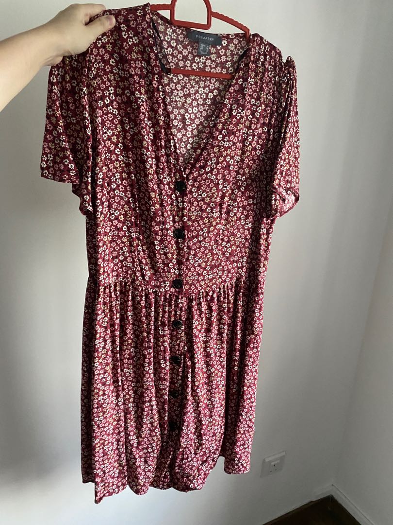 primark red floral dress