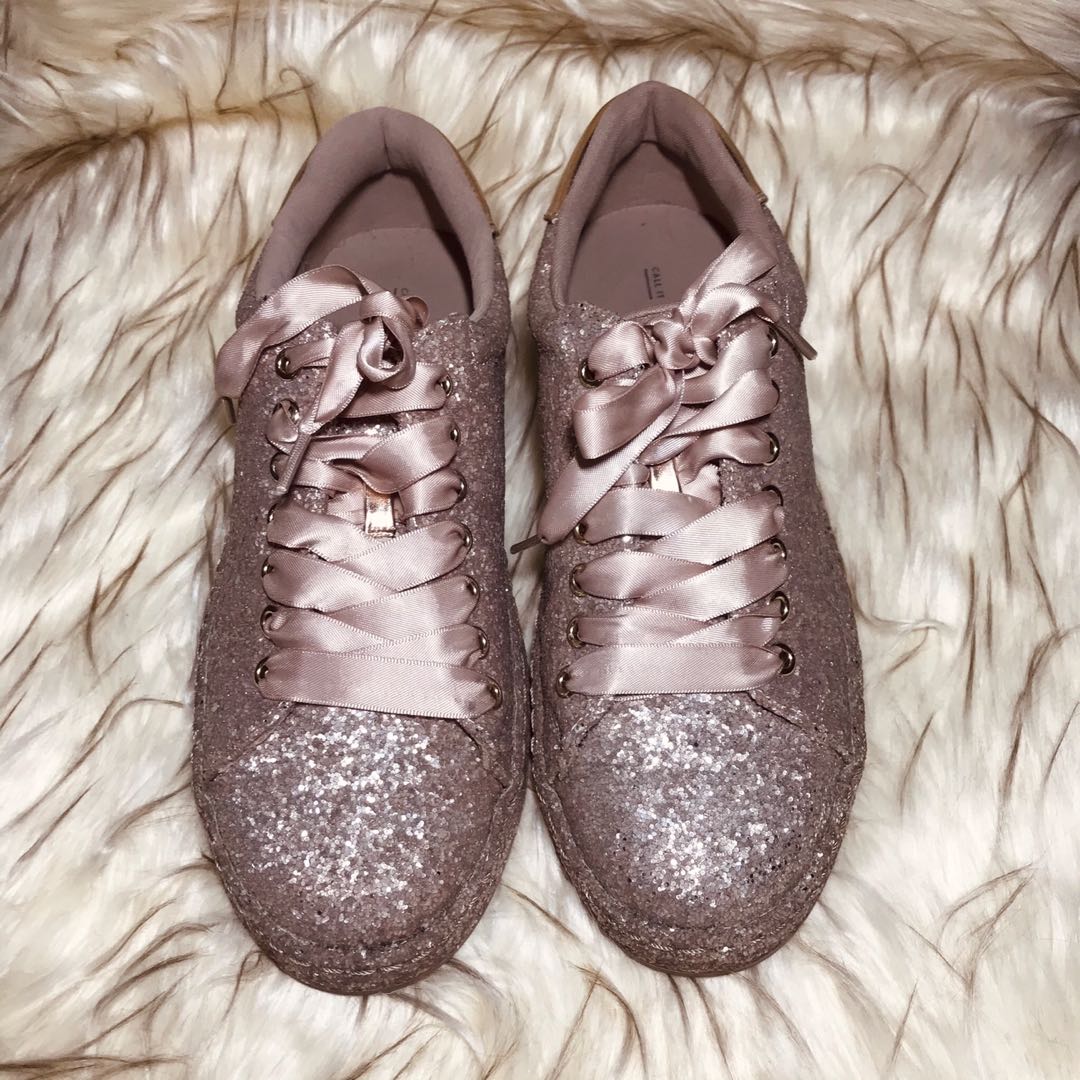 rose gold glitter sneakers