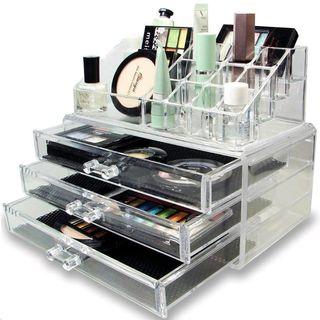 Smart Supermarket 3 Drawers/3Layers Clear Acrylic Cosmetic Makeup Jewelry Storage