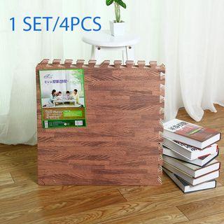 Smart Supermarket  4PCS/ In 1 SET Wood Soft Foam Play Mat Floor Carpet AS391