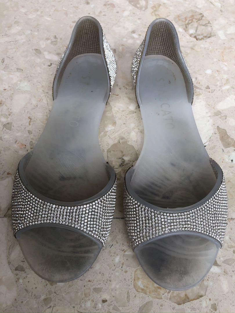 Staccato silver jelly shoes with 