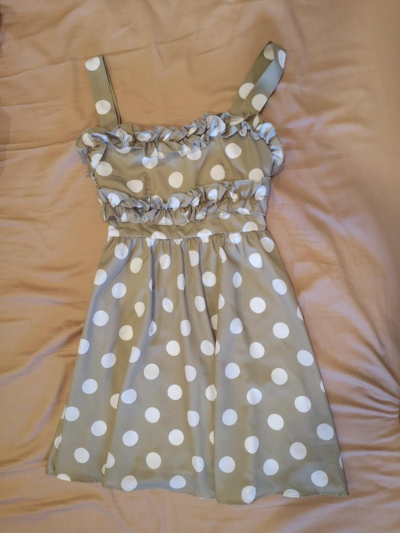 green spotted dresses