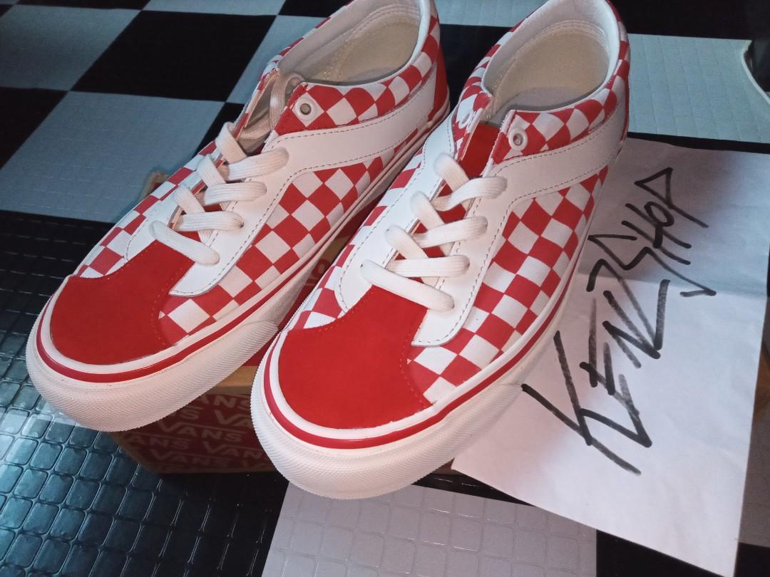 vans bold ni checkerboard red