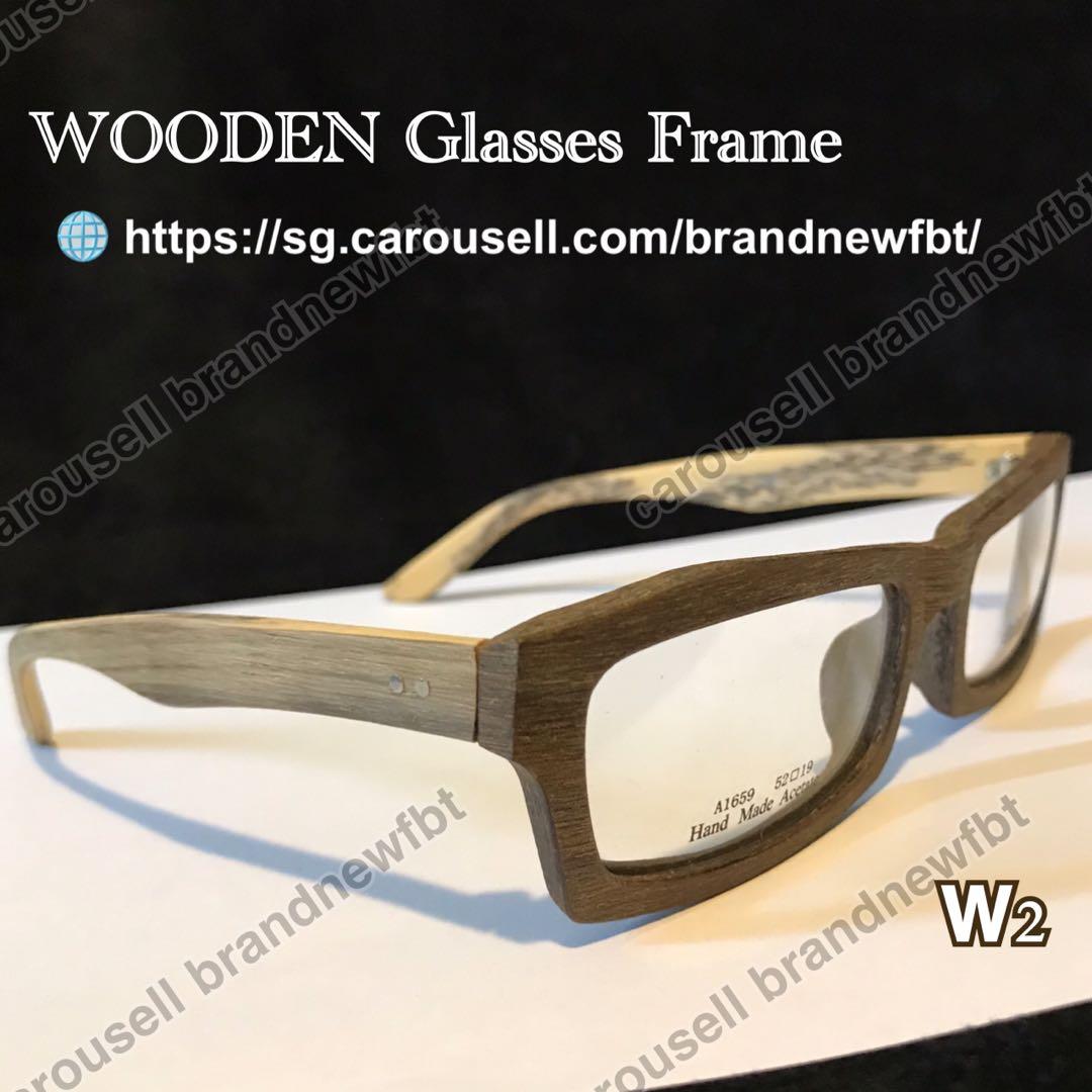 Vintage eyeglasses' frame unique wood grain color, Men's Fashion