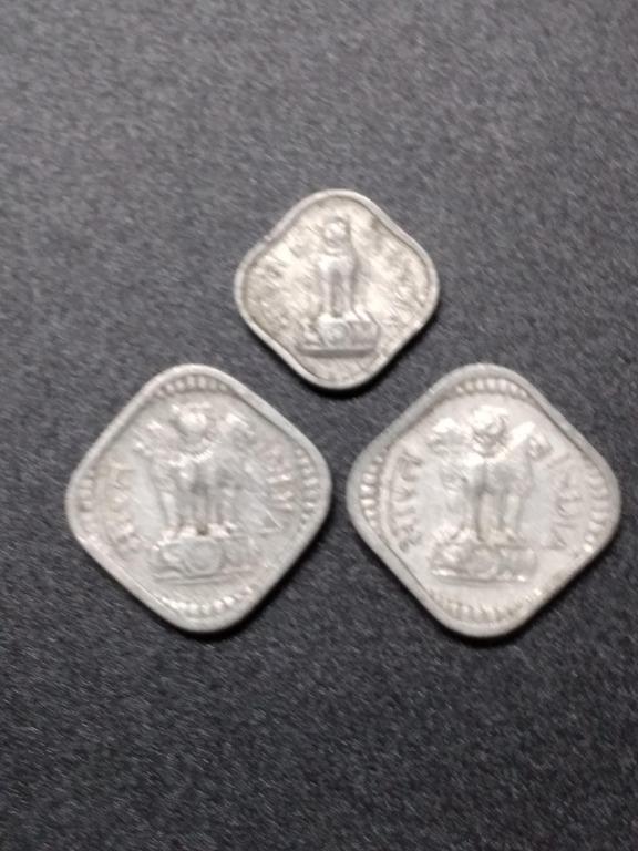 Vintage India 1 5 Paise Aluminium Nickel 1969 1971 3 Coins Antiques Currency On Carousell