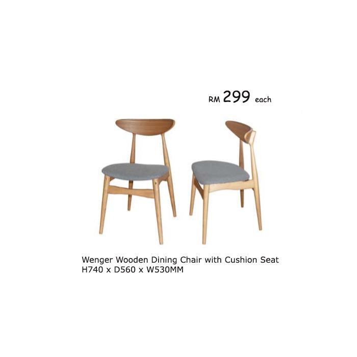 Wenger Wooden Dining Chair With Cushion Seat Home Furniture Furniture On Carousell