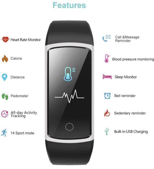 YAMAY Fitness Tracker with Blood Pressure Monitor Heart Rate Monitor