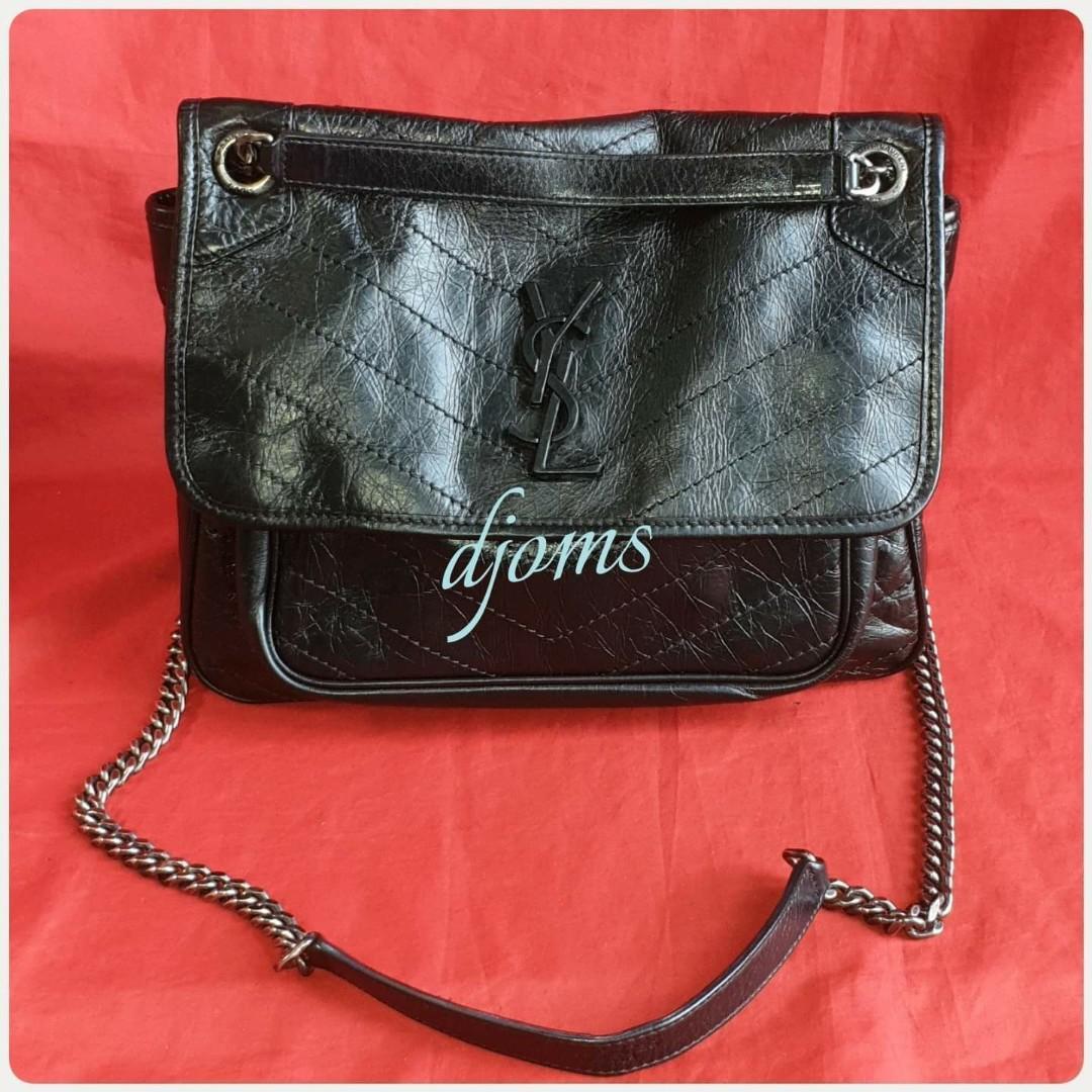 ysl black chevron bag