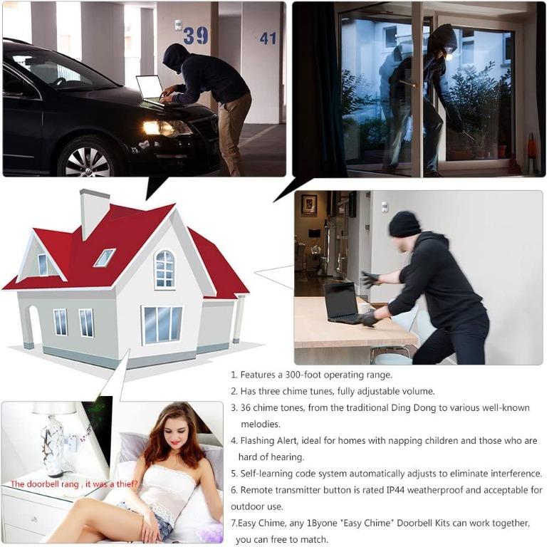 1byone wireless home security best sale driveway alarm