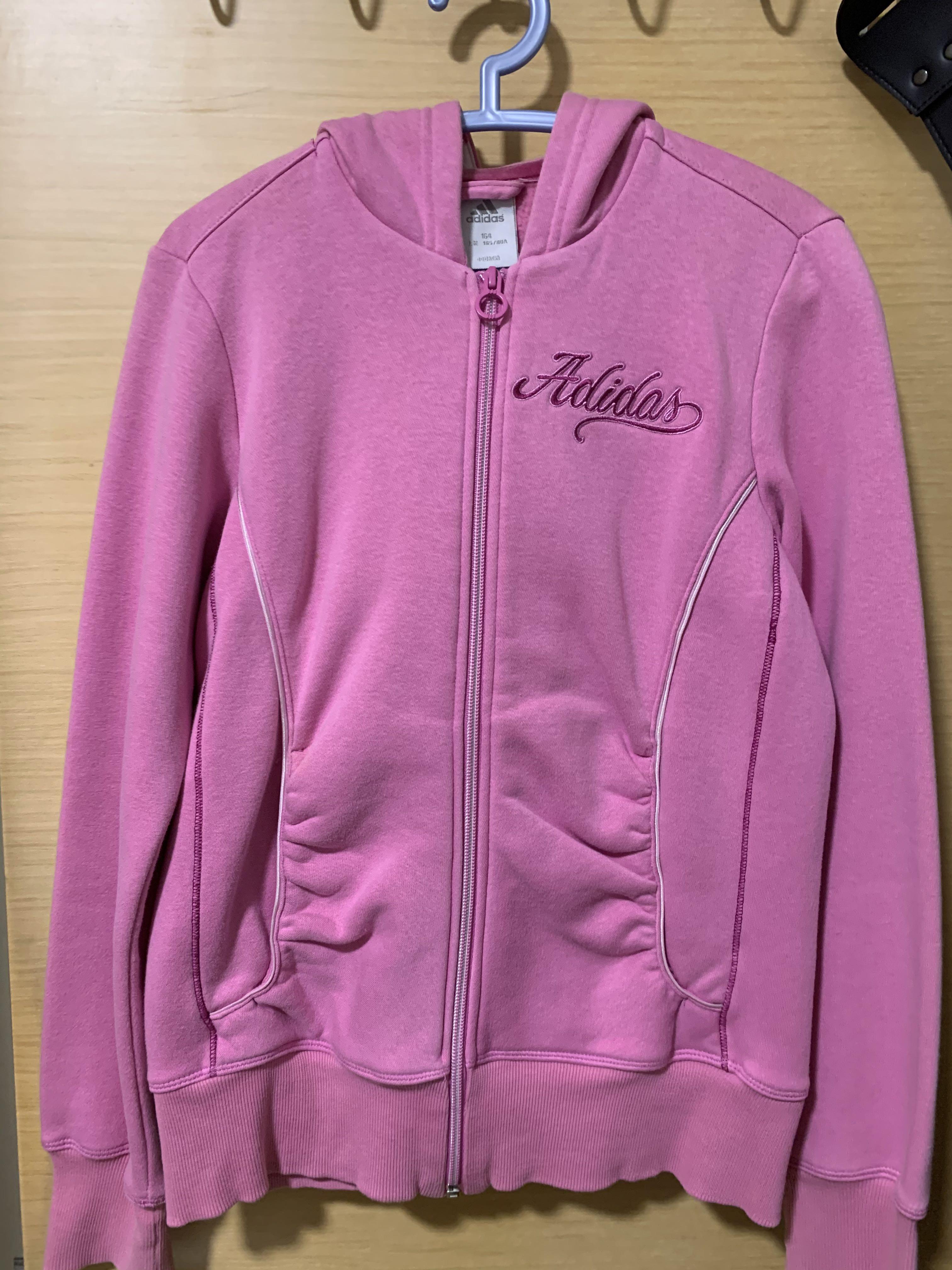 adidas pink zip hoodie