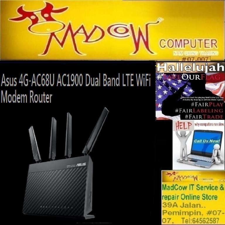 Asus 4g Ac68u Ac1900 Dual Band Lte Wifi Modem Router Or Want Offer Price Ask