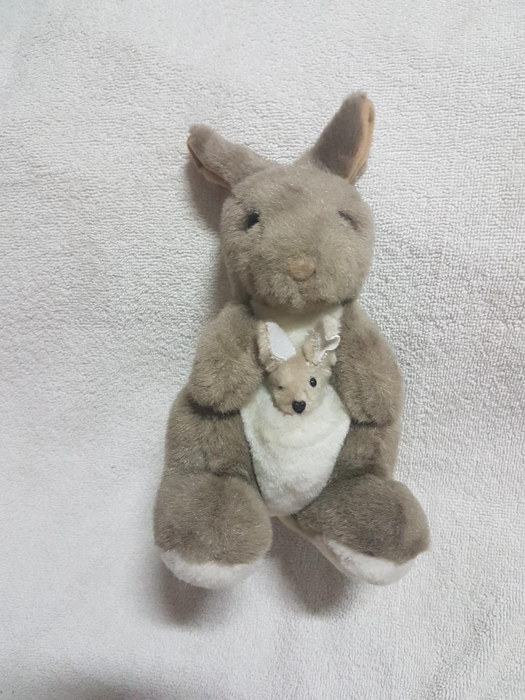 Vintage 90's Australian Kangaroo Momma and Baby Plush Stuffed