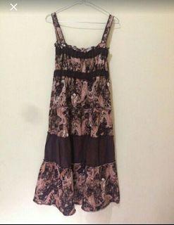Brown flowery dress/bohemian dress/boho dress