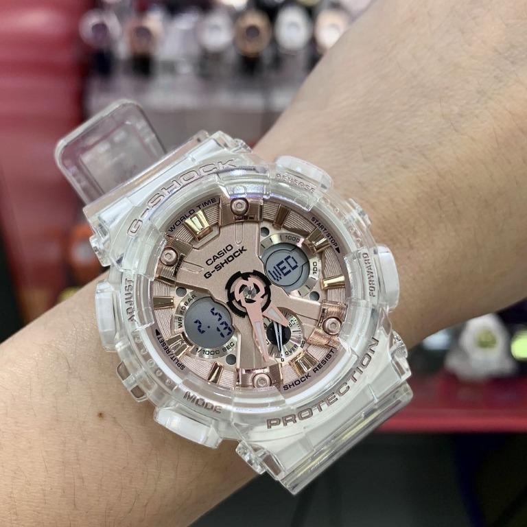 G shock best sale skeleton rose gold