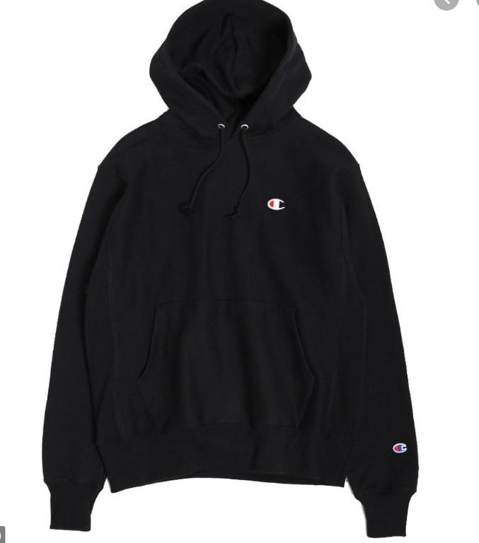 champion hoodie black small logo