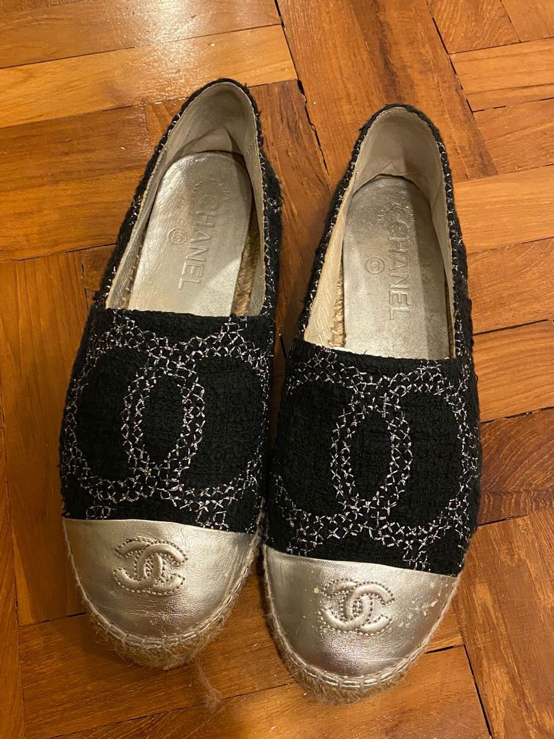 chanel espadrilles grey